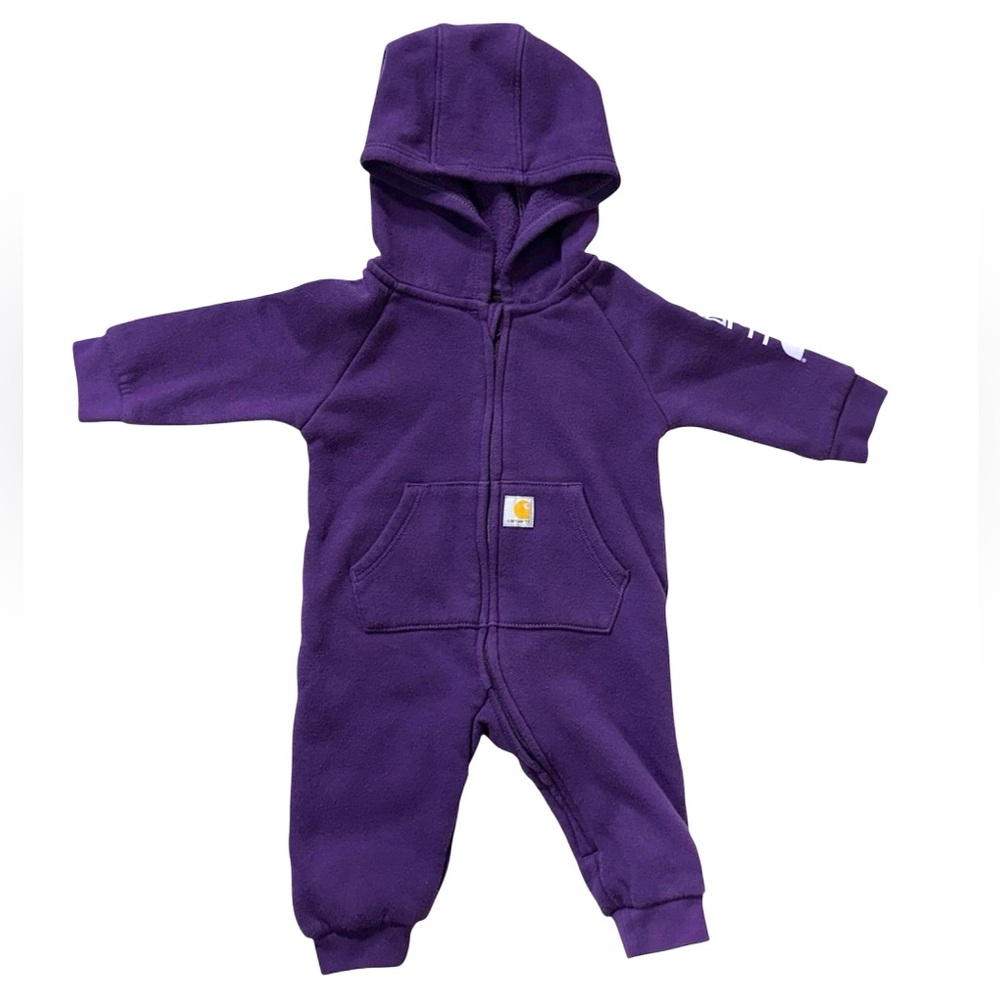 Carhartt Front Zip Hooded Fleece Coveralls Purple BABY 3M